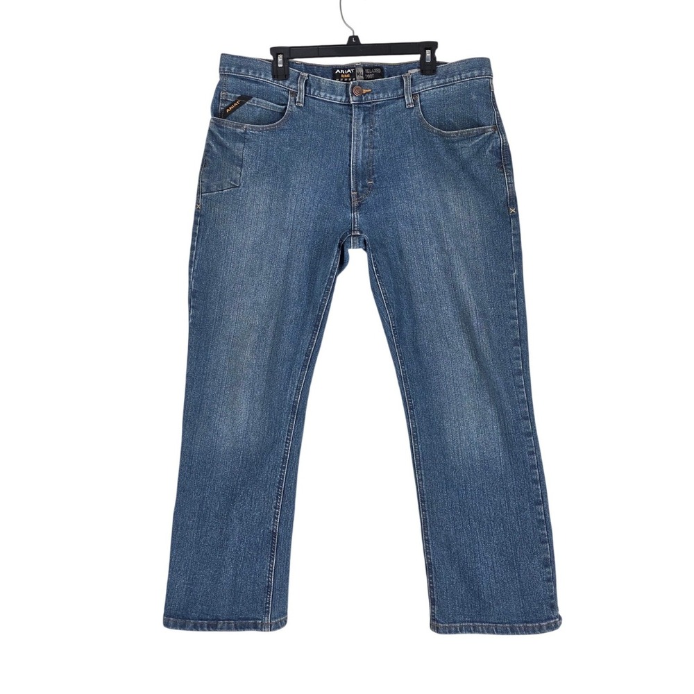 Ariat Blue Jean M4 Rebar Relaxed Bootcut Men 38x30(29) Stretch Denim 10016221 - Picture 2 of 16